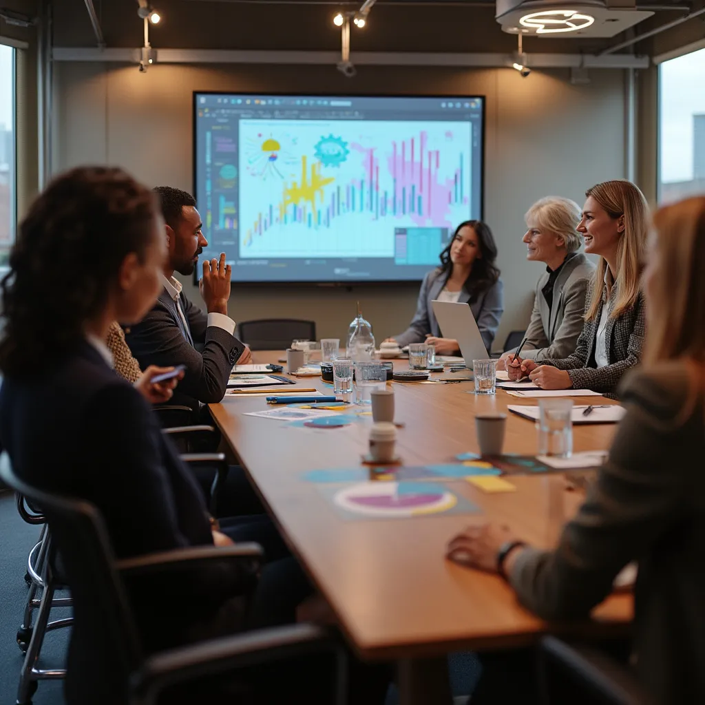 Equipo de consultores en reunión estratégica